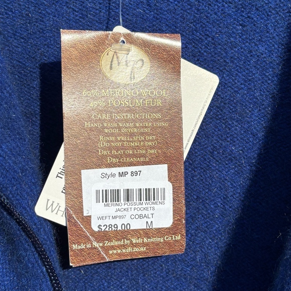 Merino Wool Possum Sweater Jacket w/Zipper Made in New Zealand Size M - Picture 7 of 10